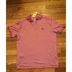 NWT Tommy Bahama L Moisture Wicking Easy Care Relaxed Red Polo NWT
